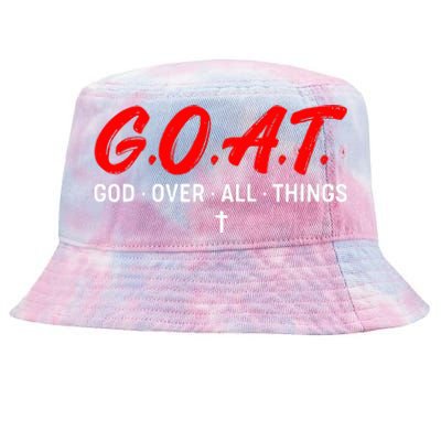 G.O.A.T. God Over All Things Funny Apparel Tie-Dyed Bucket Hat