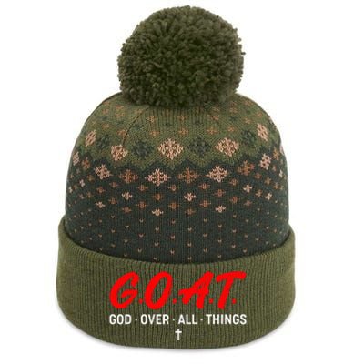 G.O.A.T. God Over All Things Funny Apparel The Baniff Cuffed Pom Beanie