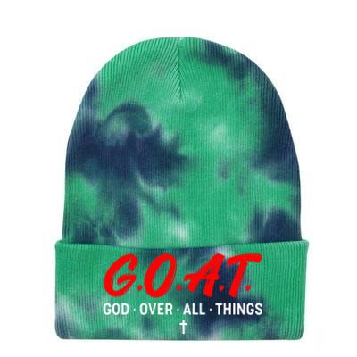 G.O.A.T. God Over All Things Funny Apparel Tie Dye 12in Knit Beanie