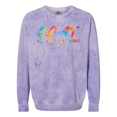 Goat God Over All Things Colorblast Crewneck Sweatshirt