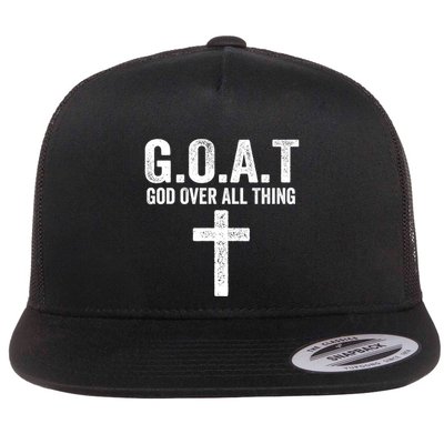 G.O.A.T God Over All Thing Christian Gifts Cross Faith Flatbill Hat
