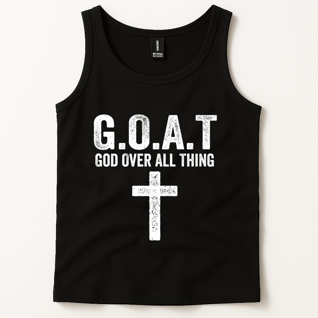 G.O.A.T God Over All Thing Christian Gifts Cross Faith Tank Top