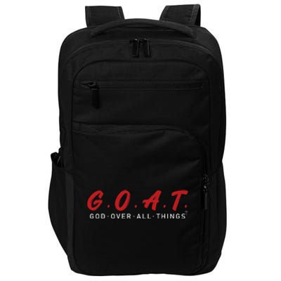 G.O.A.T God Over All Thing Red And White Impact Tech Backpack