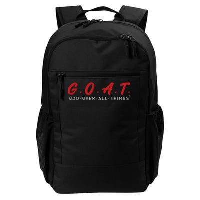 G.O.A.T God Over All Thing Red And White Daily Commute Backpack