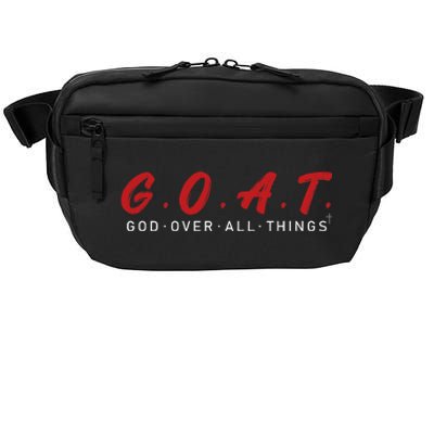 G.O.A.T God Over All Thing Red And White Crossbody Pack