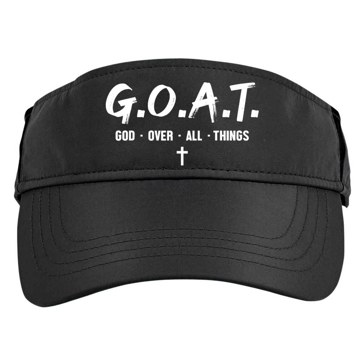 G.O.A.T God Over All Things Cross Christian Faith Adult Drive Performance Visor