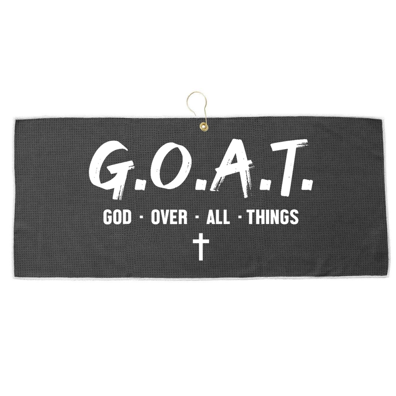 G.O.A.T God Over All Things Cross Christian Faith Large Microfiber Waffle Golf Towel