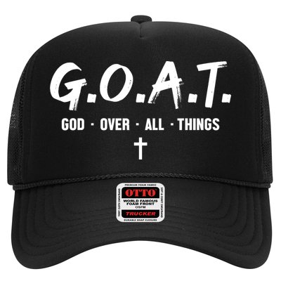 G.O.A.T God Over All Things Cross Christian Faith Trucker Hat