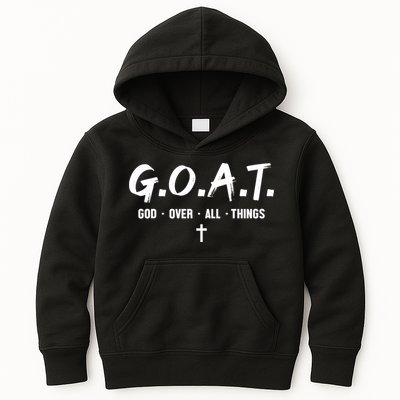 G.O.A.T God Over All Things Cross Christian Faith Kids Hoodie