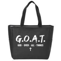 G.O.A.T God Over All Things Cross Christian Faith Zip Tote Bag