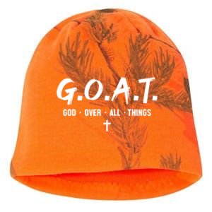 G.O.A.T God Over All Things Cross Christian Faith Kati - Camo Knit Beanie