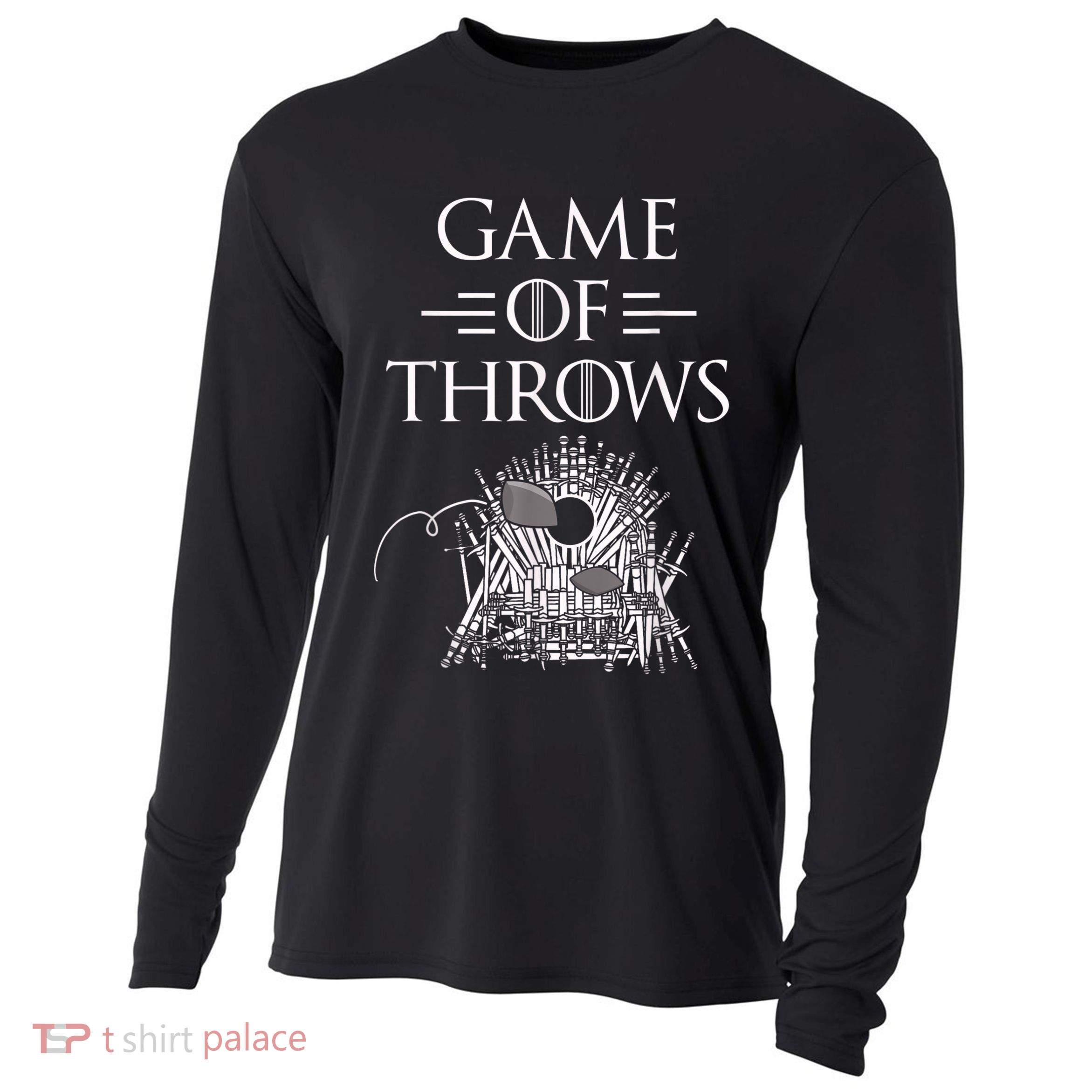 Great Game Of Throws Cornhole Bean Bag Toss Cooling Performance Long Sleeve Crew