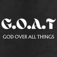 G.O.A.T God Over All Thing Black And White 7 Panel Mesh Trucker Snapback Hat