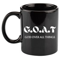 G.O.A.T God Over All Thing Black And White 11oz C Handle Ceramic Mug