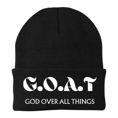 G.O.A.T God Over All Thing Black And White Beanie
