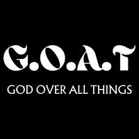 G.O.A.T God Over All Thing Black And White Flat Bill Trucker Hat