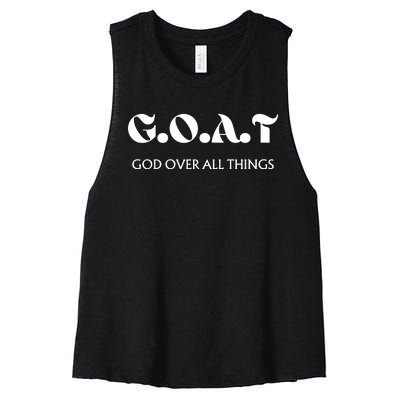 G.O.A.T God Over All Thing Black And White Women's Racerback Cropped Tank