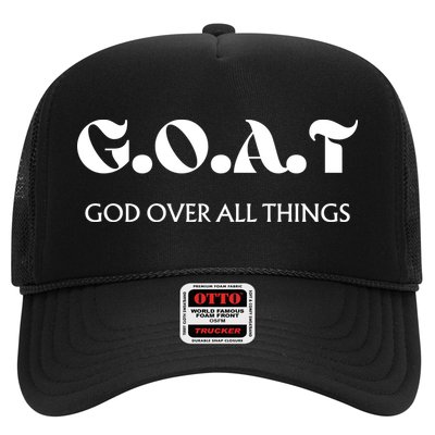 G.O.A.T God Over All Thing Black And White Trucker Hat