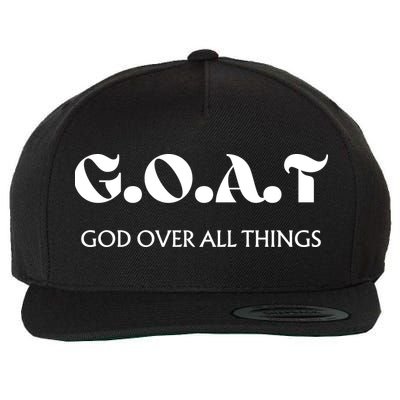 G.O.A.T God Over All Thing Black And White Wool Snapback Cap