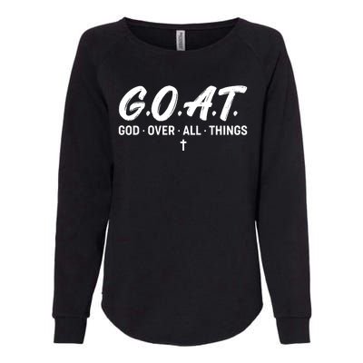 GOAT God Over All Things Womens California Wash Sweatshirt