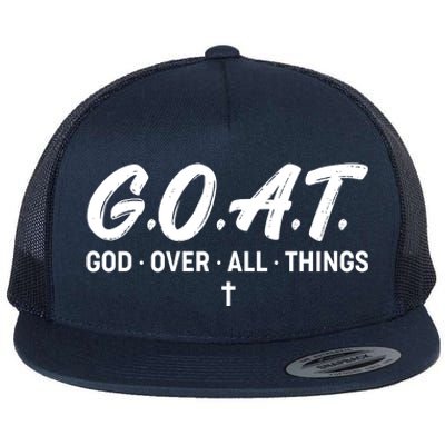 GOAT God Over All Things Flat Bill Trucker Hat