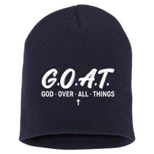 GOAT God Over All Things Short Acrylic Beanie