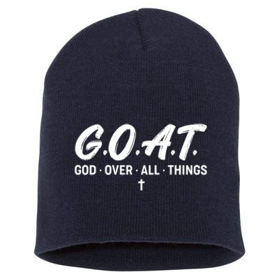 GOAT God Over All Things Short Acrylic Beanie