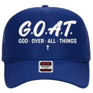 GOAT God Over All Things High Crown Mesh Back Trucker Hat