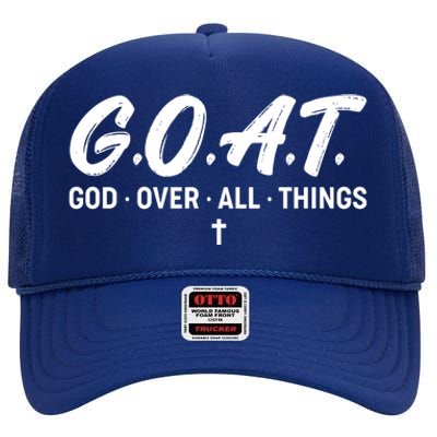 GOAT God Over All Things High Crown Mesh Back Trucker Hat