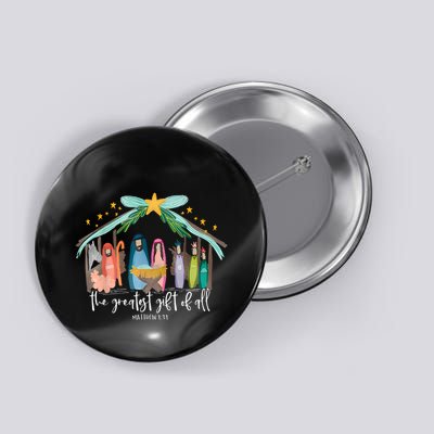 Greatest Gift Of All Jesus Christmas Christian Button