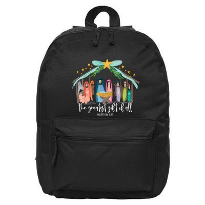 Greatest Gift Of All Jesus Christmas Christian 16 in Basic Backpack
