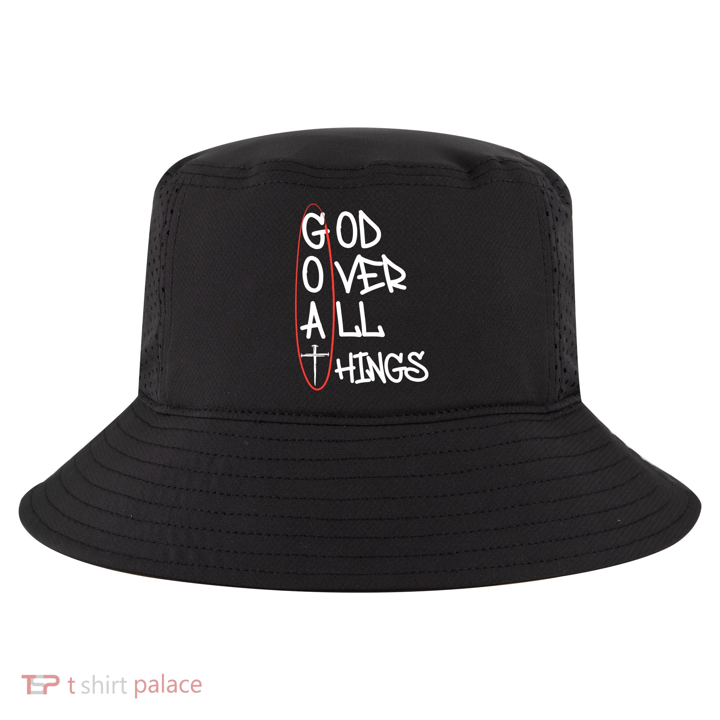 Goat God Over All Things Faith Christian Cool Comfort Performance Bucket Hat
