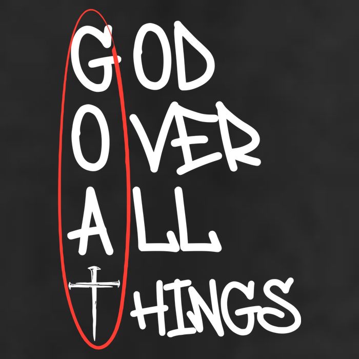 Goat God Over All Things Faith Christian 7 Panel Mesh Trucker Snapback Hat