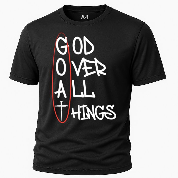 Goat God Over All Things Faith Christian Cooling Performance Crew T-Shirt