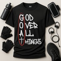 Goat God Over All Things Faith Christian Cooling Performance Crew T-Shirt