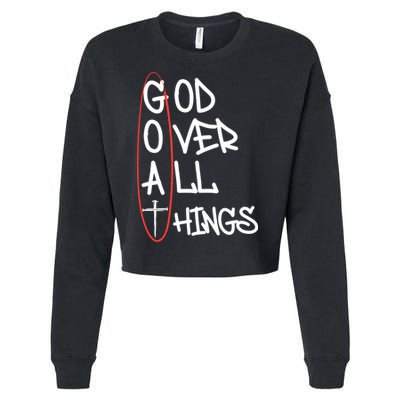 Goat God Over All Things Faith Christian Cropped Pullover Crew