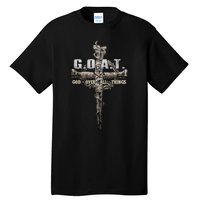 G.O.A.T. Goat Over All Things Vintage Christ Cross Bible God Tall T-Shirt