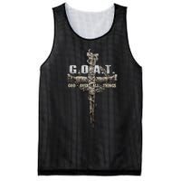 G.O.A.T. Goat Over All Things Vintage Christ Cross Bible God Mesh Reversible Basketball Jersey Tank