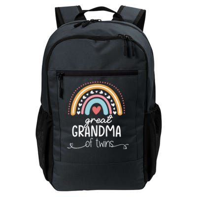 Great Grandma Of Twins Funny Gift For New Grandma Cute Rainbow Gift Daily Commute Backpack