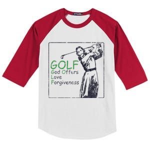 Golf God Offers Love Forgiveness Jesus Sport Kids Colorblock Raglan Jersey