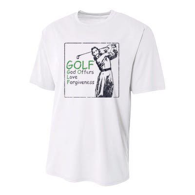 Golf God Offers Love Forgiveness Jesus Sport Youth Performance Sprint T-Shirt