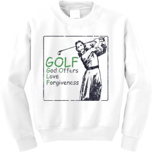 Golf God Offers Love Forgiveness Jesus Sport Kids Sweatshirt