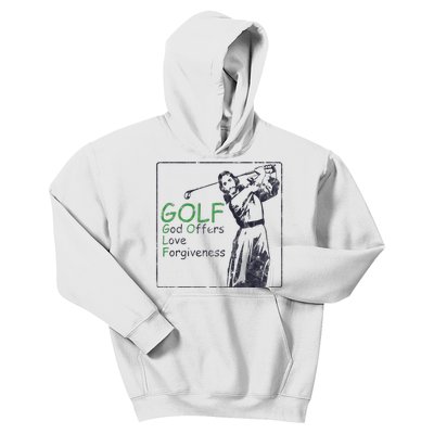 Golf God Offers Love Forgiveness Jesus Sport Kids Hoodie