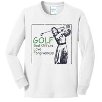 Golf God Offers Love Forgiveness Jesus Sport Kids Long Sleeve Shirt