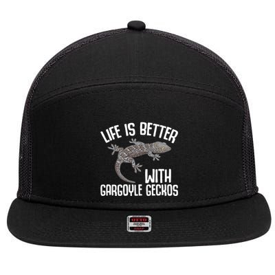Gargoyle Gecko Owner Lizard Keeping Reptile Keeper Cool Gift 7 Panel Mesh Trucker Snapback Hat
