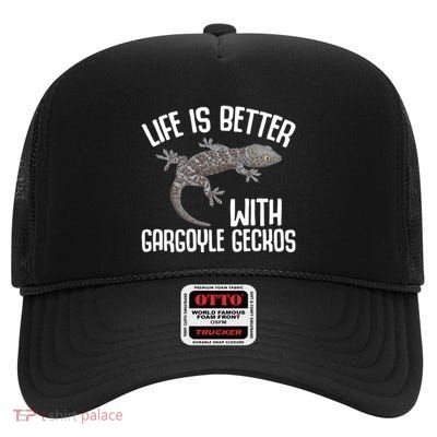 Gargoyle Gecko Owner Lizard Keeping Reptile Keeper Cool Gift High Crown Mesh Back Trucker Hat