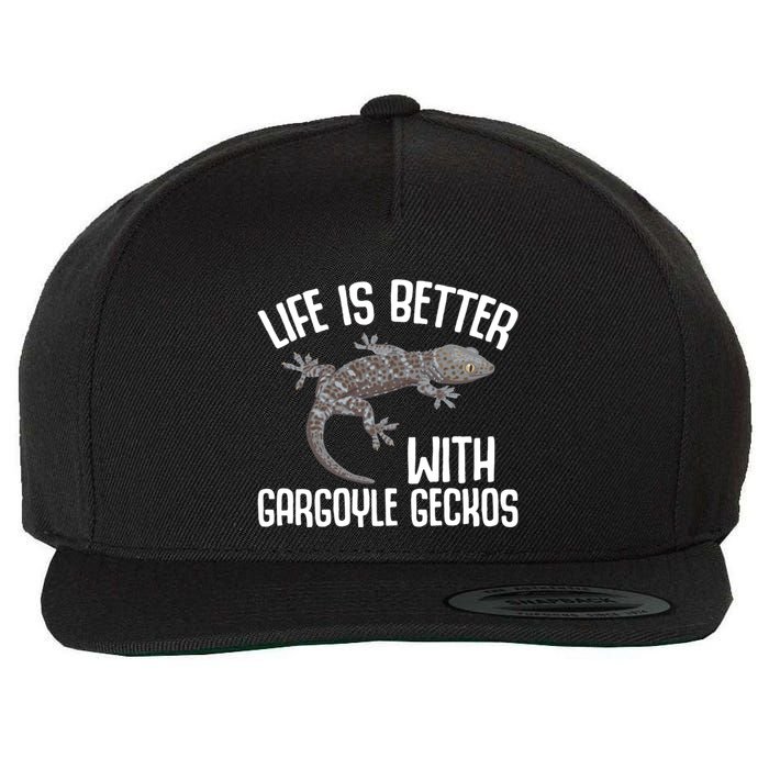 Gargoyle Gecko Owner Lizard Keeping Reptile Keeper Cool Gift Wool Snapback Cap