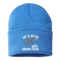 Gargoyle Gecko Owner Lizard Keeping Reptile Keeper Cool Gift Sustainable Knit Beanie