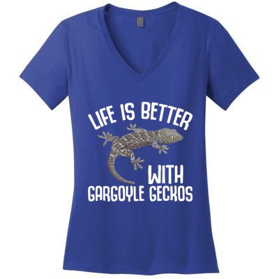 Gargoyle Gecko Owner Lizard Keeping Reptile Keeper Cool Gift Women's V-Neck T-Shirt