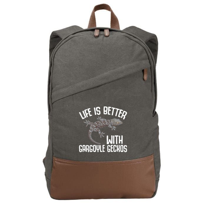 Gargoyle Gecko Owner Lizard Keeping Reptile Keeper Cool Gift Cotton Canvas Backpack